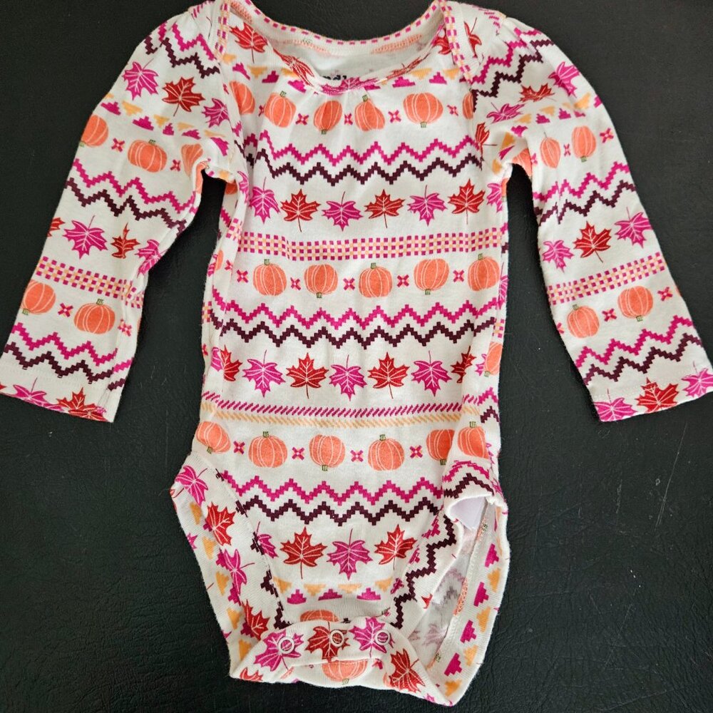 BABY GIRLS COLORFUL FALL ONESIE (3-6 MONTHS)
